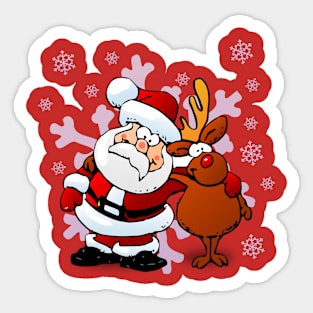 Santa Claus with Reindeer Sticker